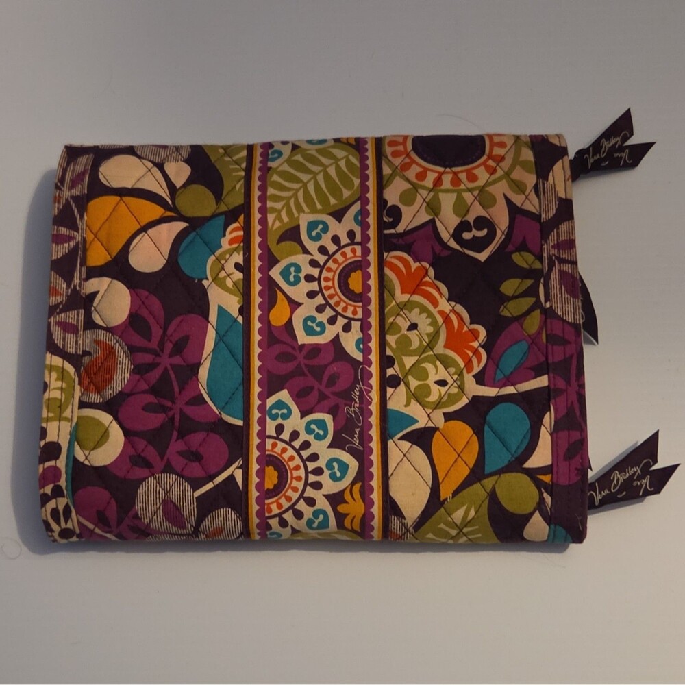 Vera Bradley Folding Travel Organizer Plum Crazy Purple Floral Cosmetic Bag Case - Picture 16 of 16